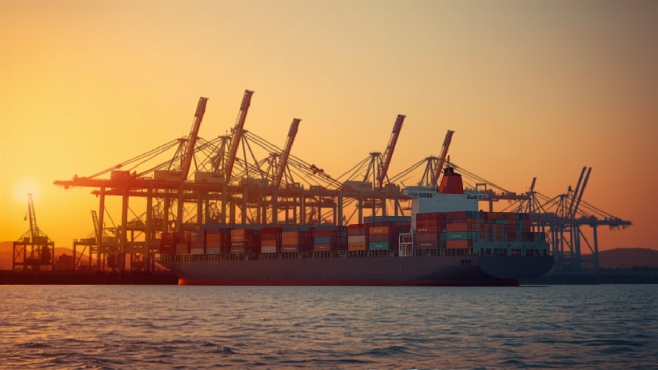 Containerschip met vracht in een Thaise haven